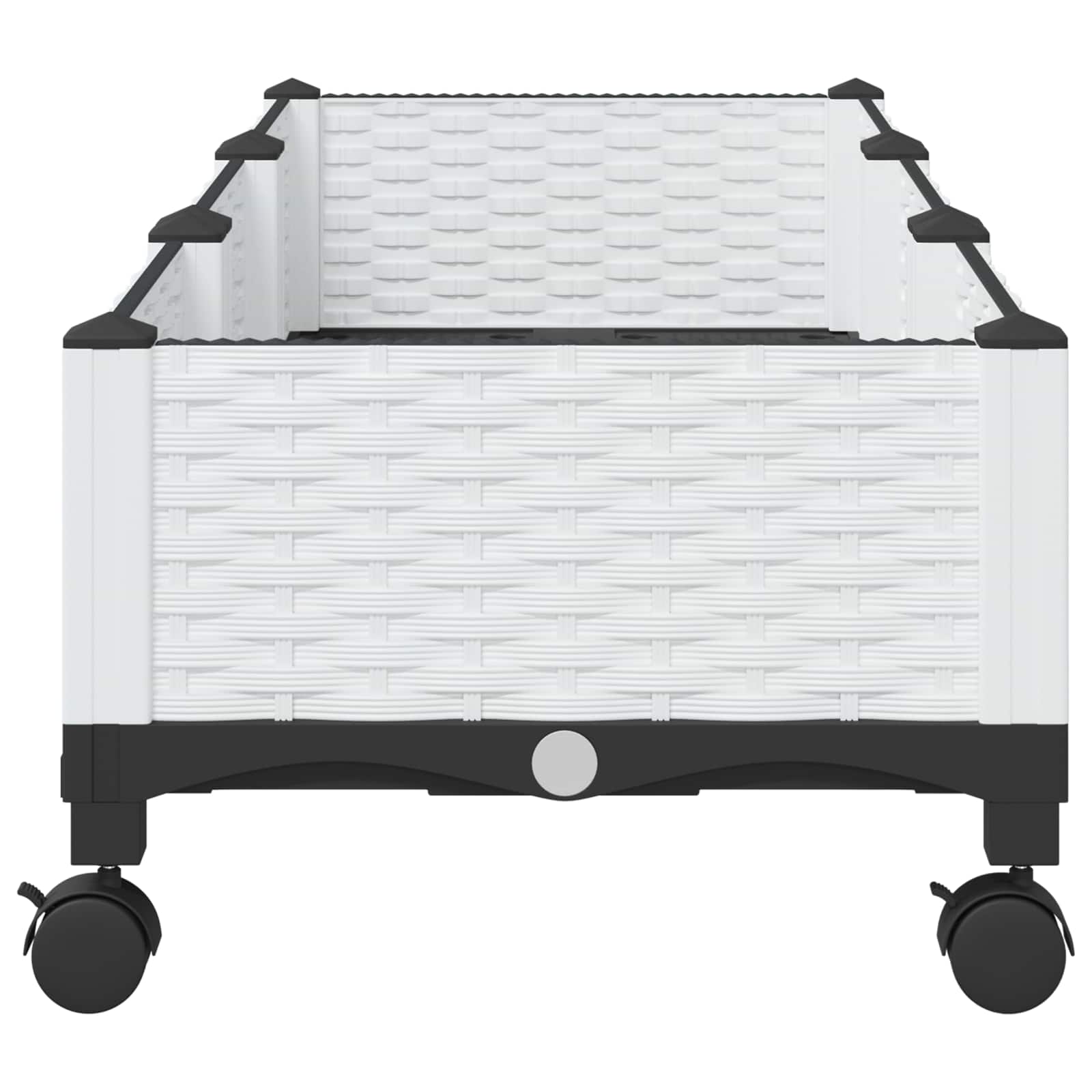 Κήπος Γλαστράκι με Ροδάκια Λευκό 120 x 40 x 33 cm PP - Pakobazaar
