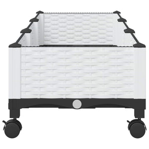 Κήπος Γλαστράκι με Ροδάκια Λευκό 120 x 40 x 33 cm PP - Pakobazaar