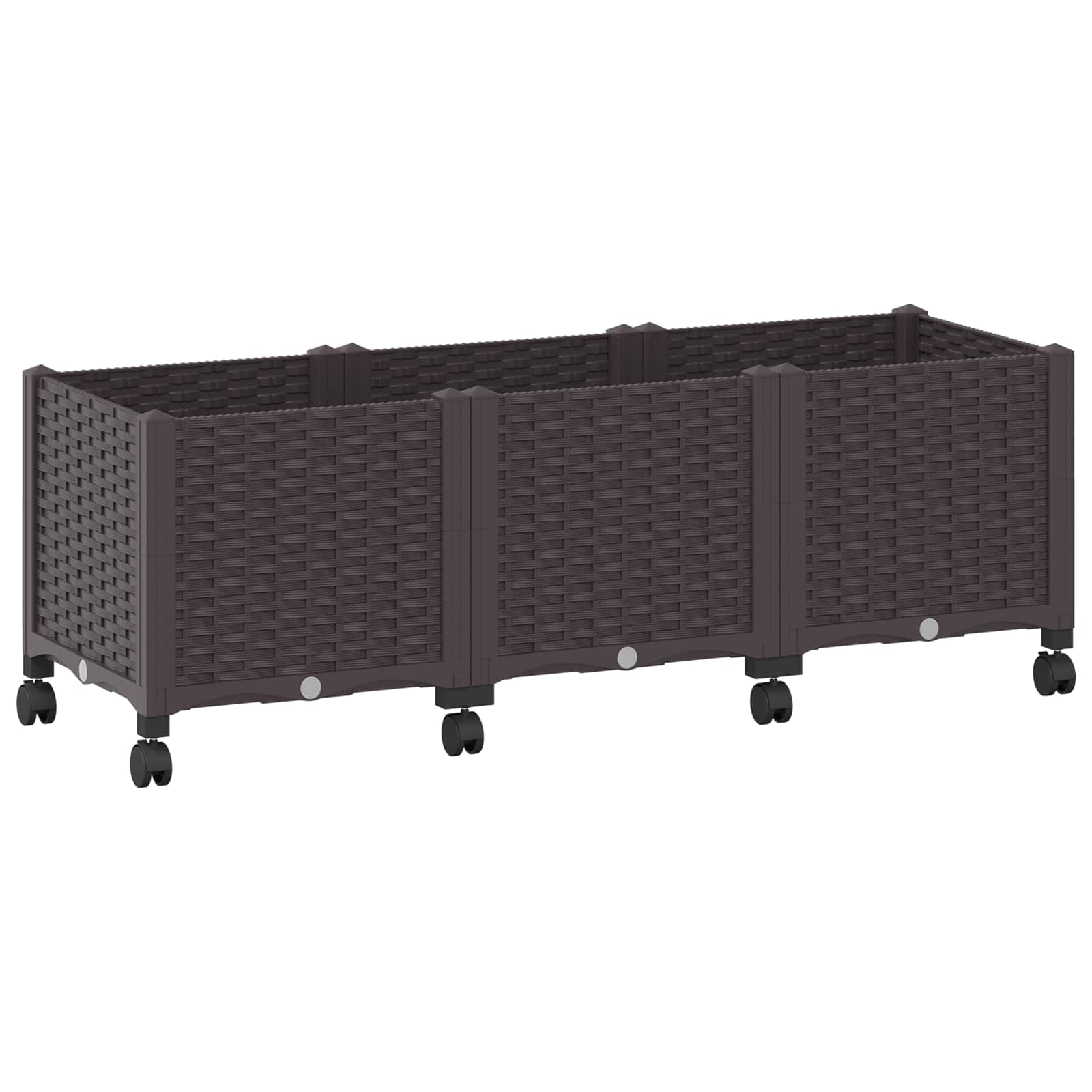 Κήπος Γλαστράκι με Ροδάκια Καφέ 120 x 40 x 44 εκ PP - Pakobazaar