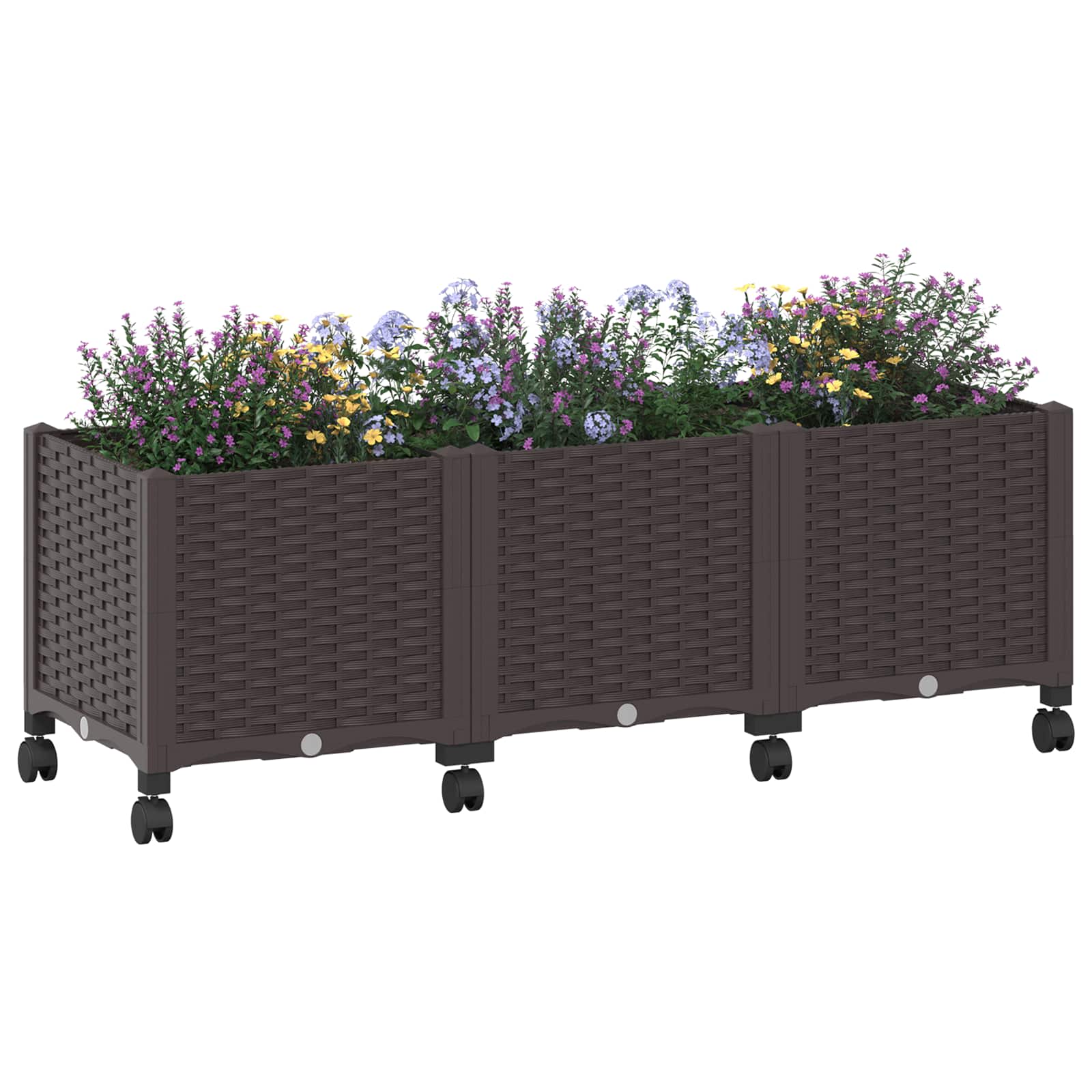 Κήπος Γλαστράκι με Ροδάκια Καφέ 120 x 40 x 44 εκ PP - Pakobazaar