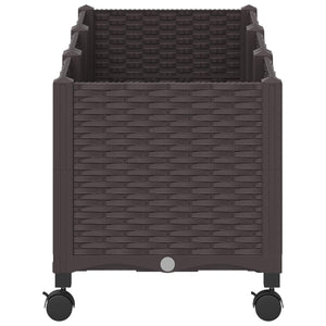 Κήπος Γλαστράκι με Ροδάκια Καφέ 120 x 40 x 44 εκ PP - Pakobazaar