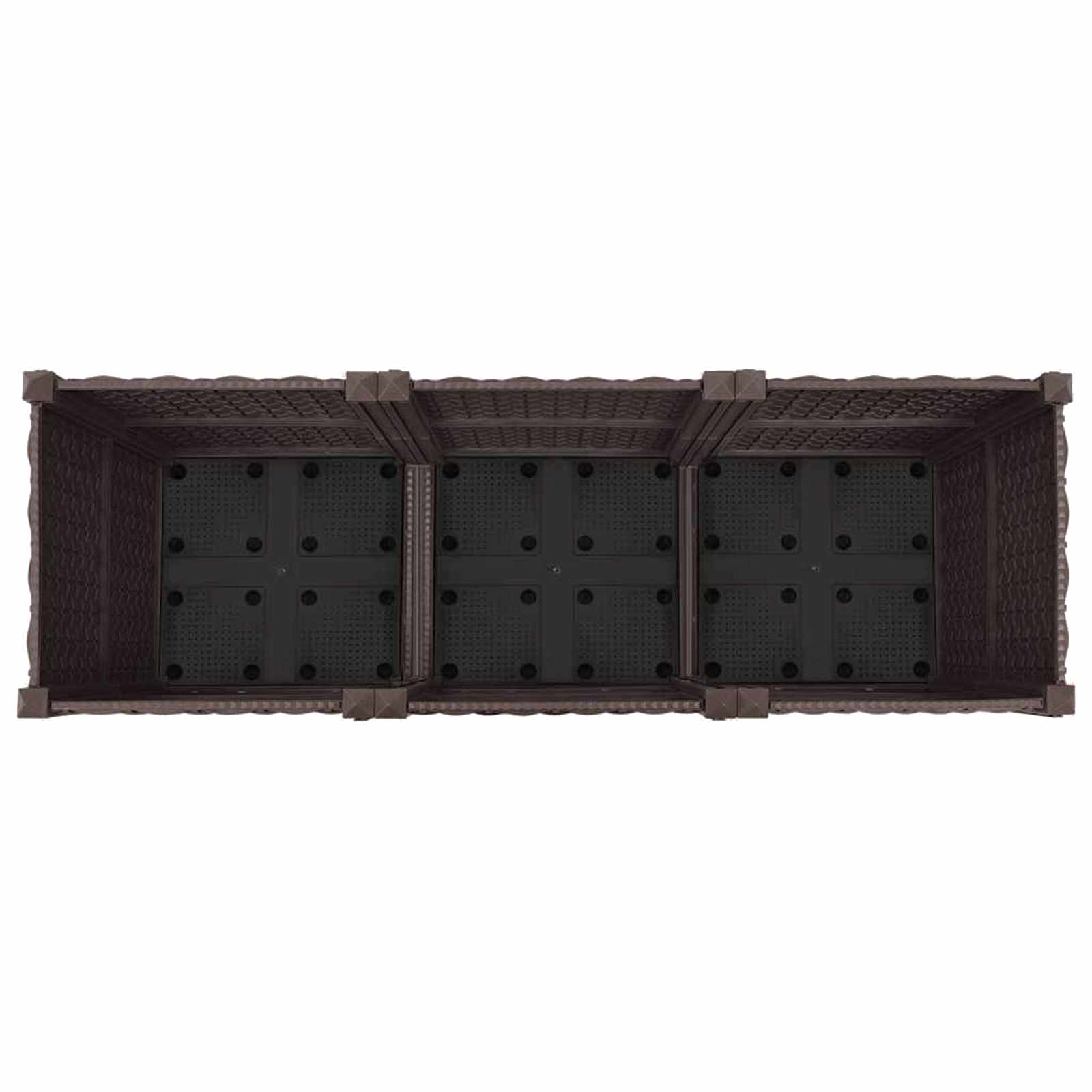 Κήπος Γλαστράκι με Ροδάκια Καφέ 120 x 40 x 44 εκ PP - Pakobazaar