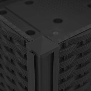 Κήπος Γλαστράκι με Ροδάκια Μαύρο 120 x 40 x 44 εκ PP - Pakobazaar