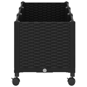 Κήπος Γλαστράκι με Ροδάκια Μαύρο 120 x 40 x 44 εκ PP - Pakobazaar