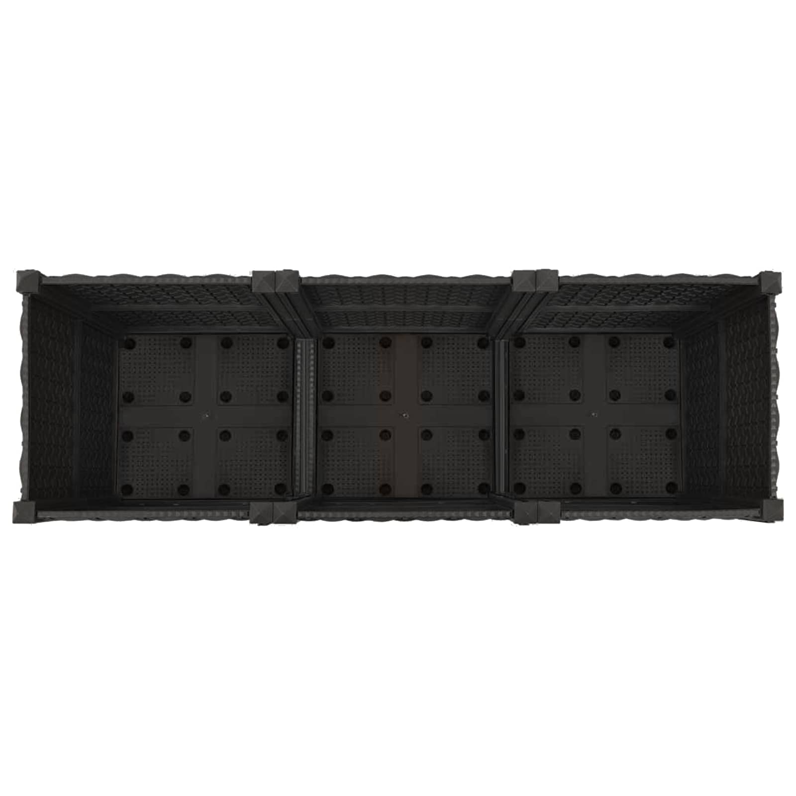 Κήπος Γλαστράκι με Ροδάκια Μαύρο 120 x 40 x 44 εκ PP - Pakobazaar