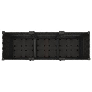 Κήπος Γλαστράκι με Ροδάκια Μαύρο 120 x 40 x 44 εκ PP - Pakobazaar