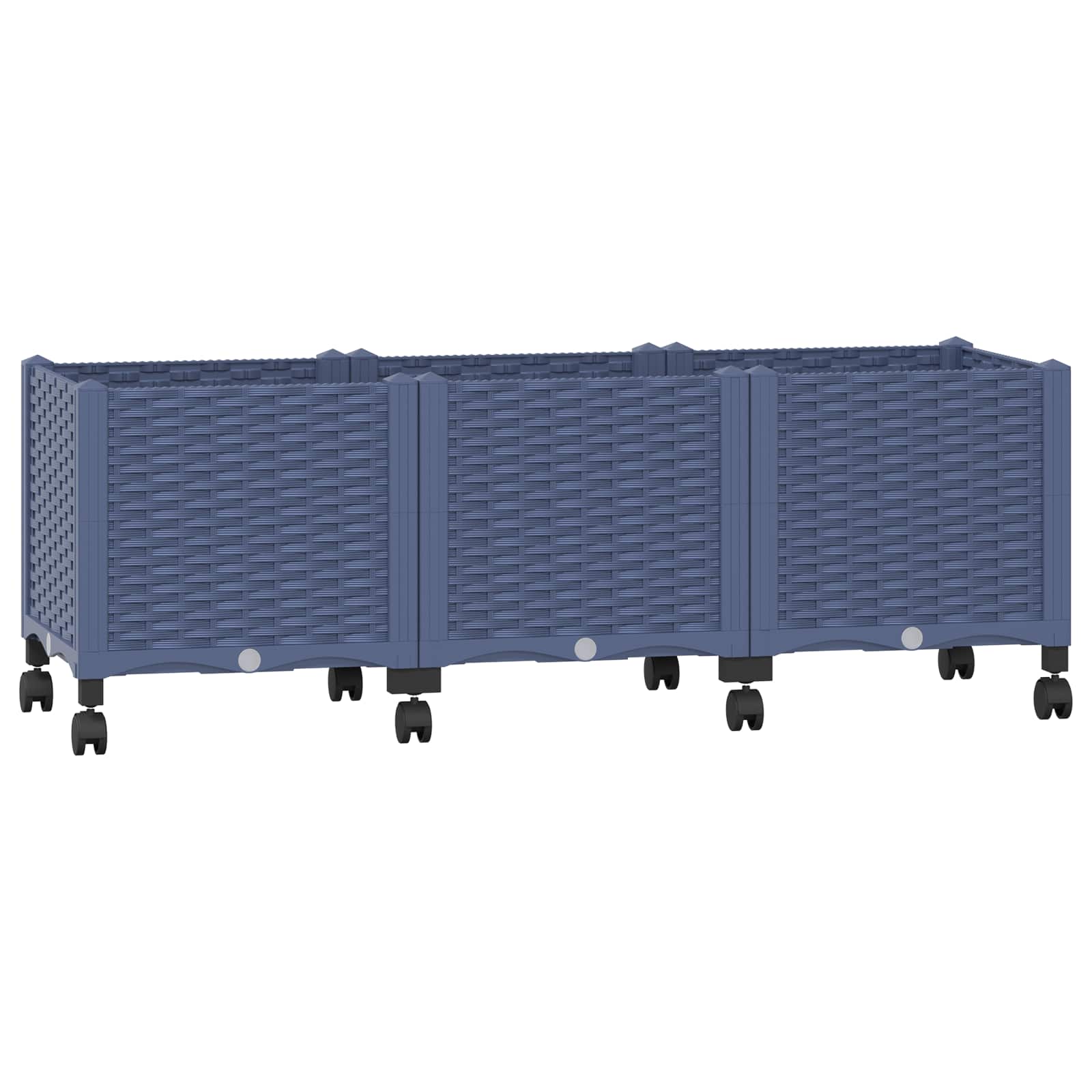 Κήπος Γλαστράκι με Ροδάκια Μπλε Γκρι 120 x 40 x 48 cm PP - Pakobazaar