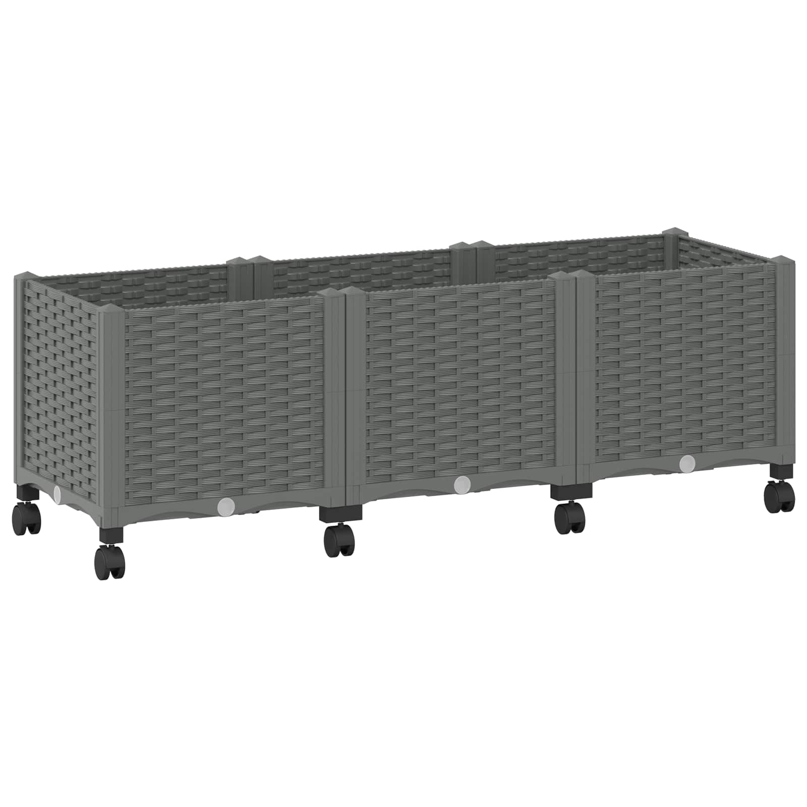 Κήπος Γλαστράκι με Ροδάκια Ανοιχτό γκρι 120 x 40 x 48 cm PP - Pakobazaar