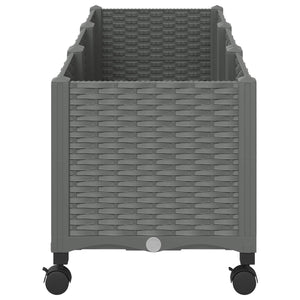 Κήπος Γλαστράκι με Ροδάκια Ανοιχτό γκρι 120 x 40 x 48 cm PP - Pakobazaar