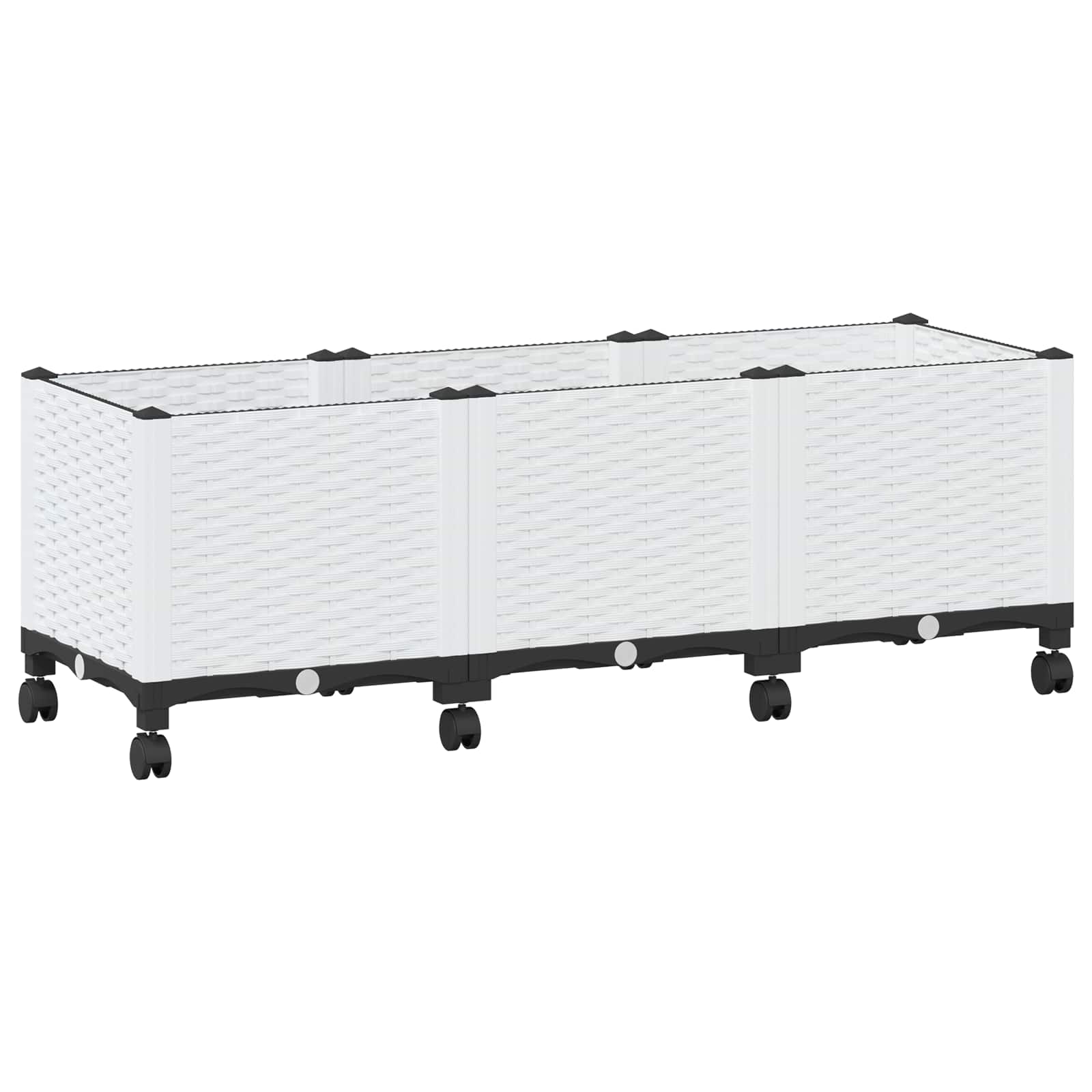 Κήπος Γλαστράκι με Ροδάκια Λευκό 120 x 40 x 48 cm PP - Pakobazaar