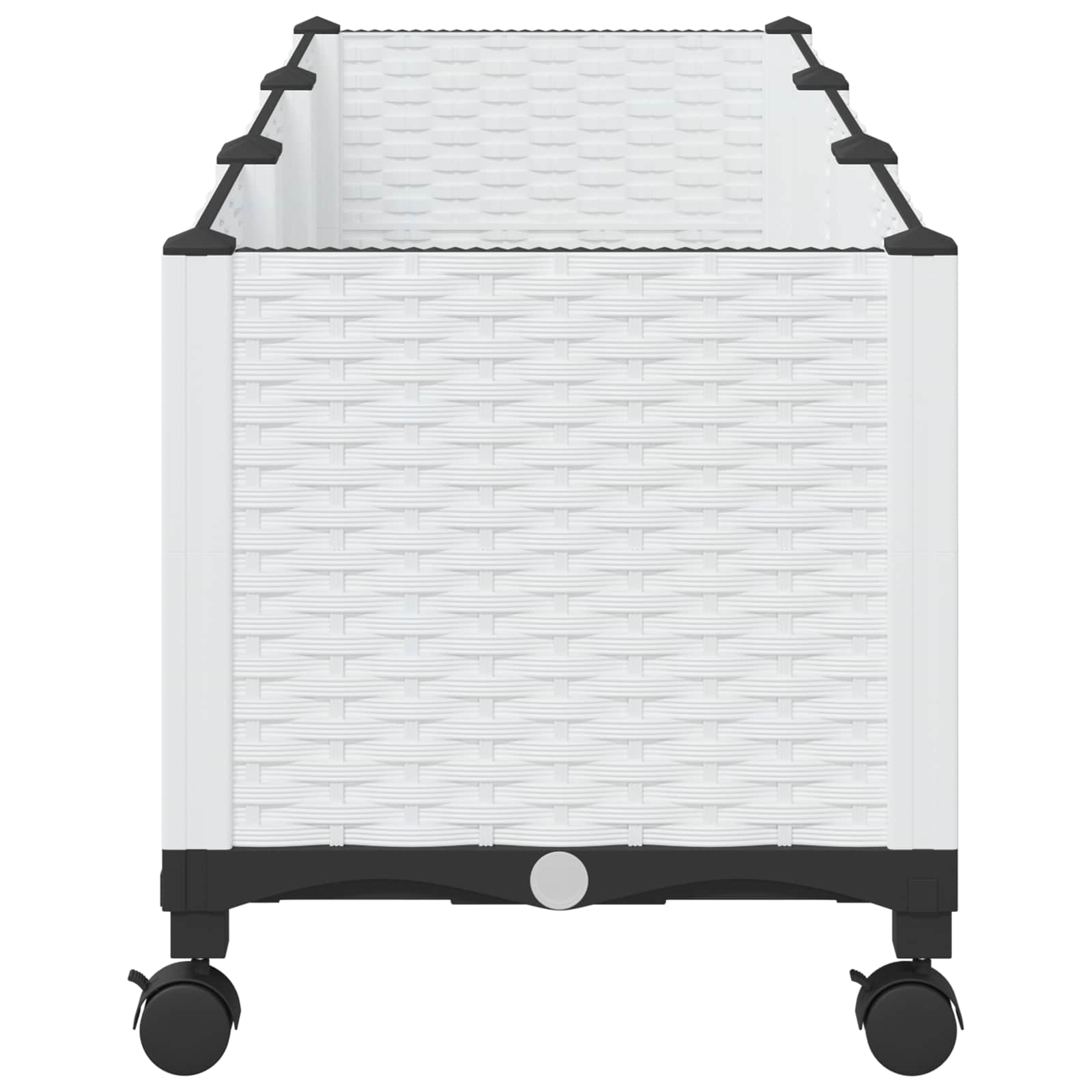 Κήπος Γλαστράκι με Ροδάκια Λευκό 120 x 40 x 48 cm PP - Pakobazaar