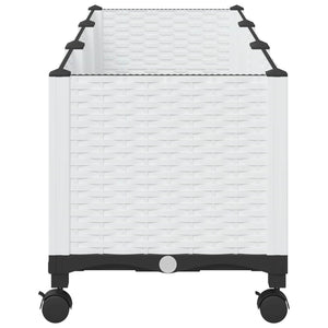 Κήπος Γλαστράκι με Ροδάκια Λευκό 120 x 40 x 48 cm PP - Pakobazaar