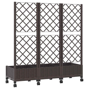 Γλάστρα κήπου με πέργκολα & τροχούς Καφέ 120 x 40 x 131,5 εκ. - Pakobazaar