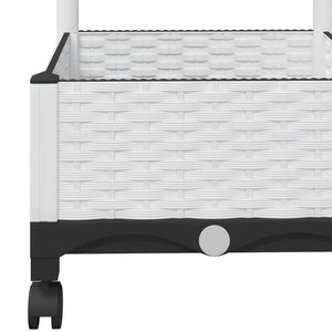 Γλάστρα κήπου με πέργκολα & τροχούς Λευκό 120 x 40 x 131,5 εκ. - Pakobazaar