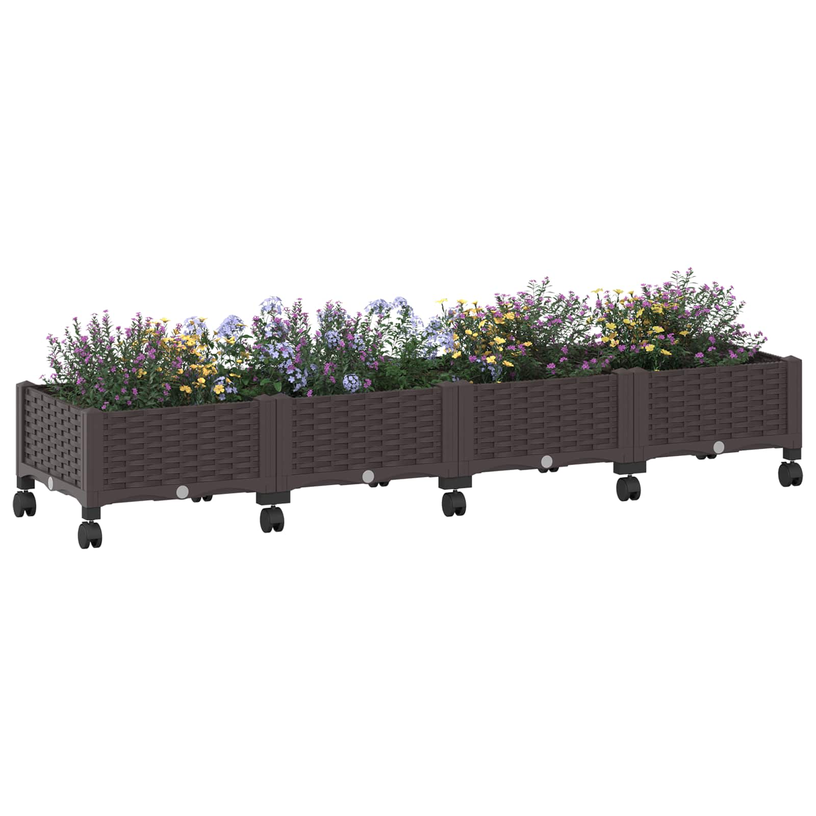 Κήπος Γλαστράκι με Ροδάκια Καφέ 160 x 40 x 29 εκ PP - Pakobazaar