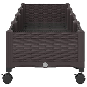 Κήπος Γλαστράκι με Ροδάκια Καφέ 160 x 40 x 29 εκ PP - Pakobazaar