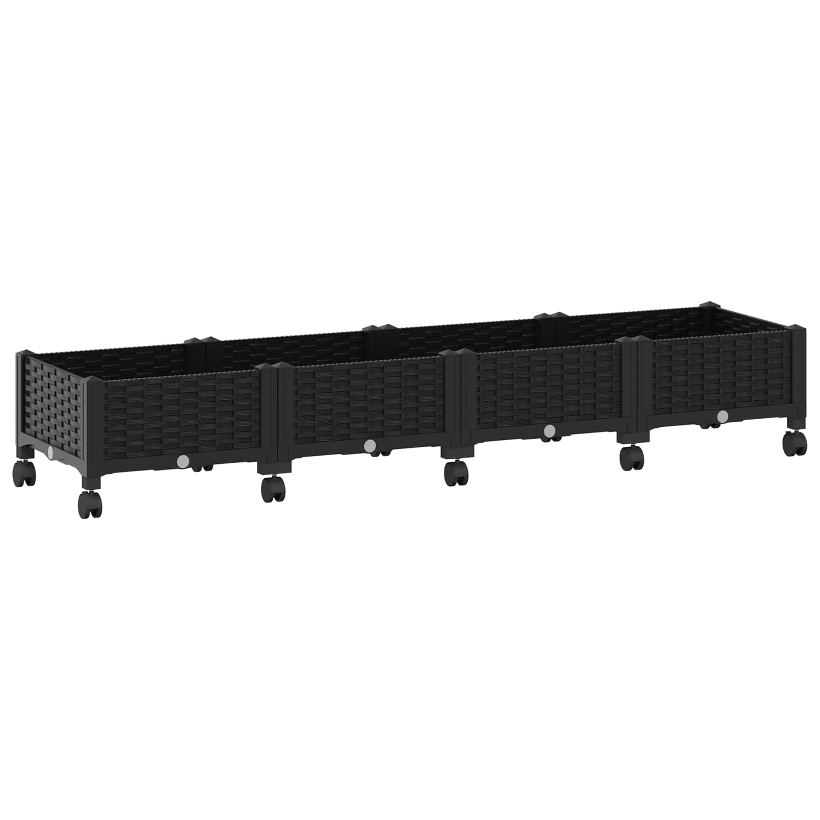 Κήπος Γλαστράκι με Ροδάκια Μαύρο 160 x 40 x 29 εκ PP - Pakobazaar