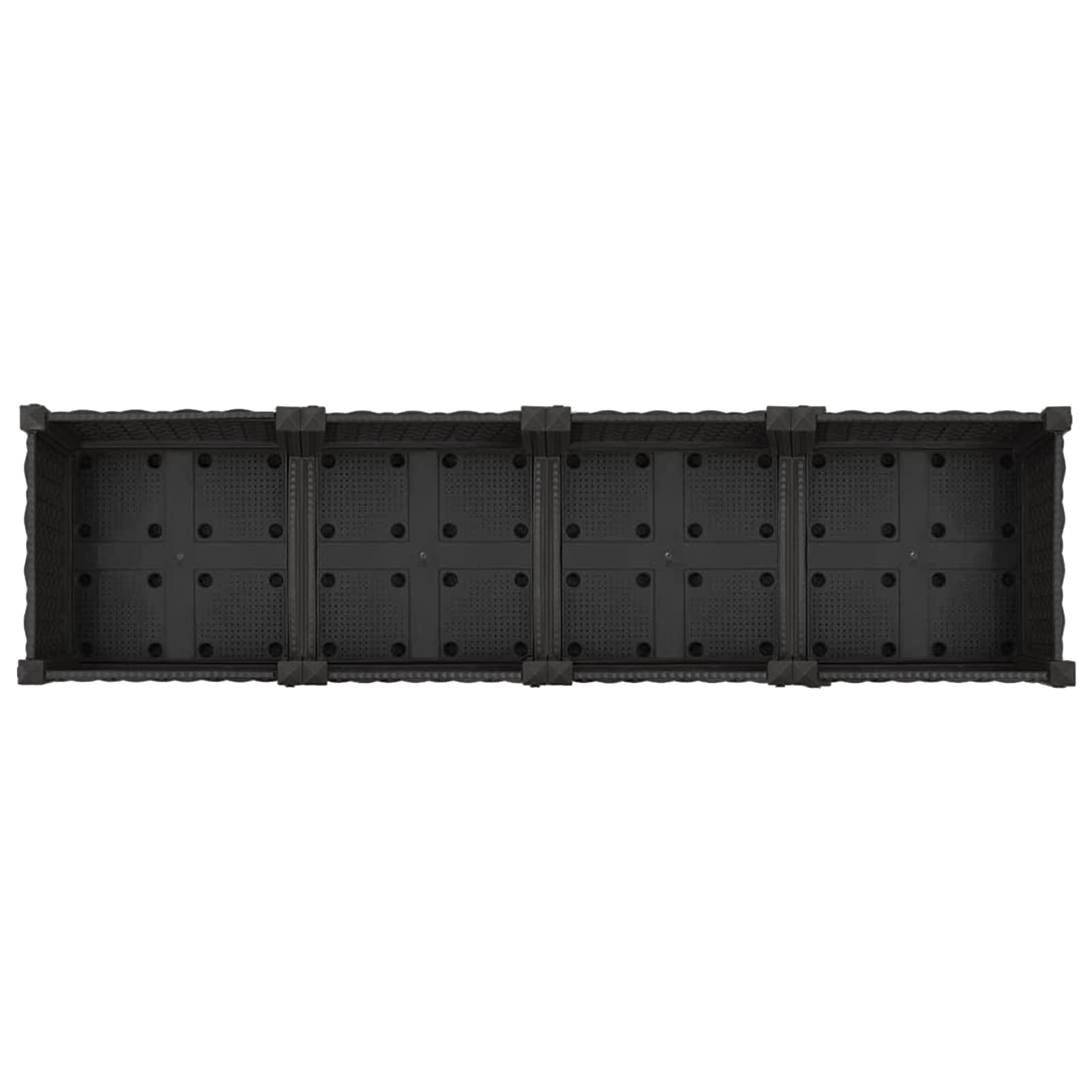 Κήπος Γλαστράκι με Ροδάκια Μαύρο 160 x 40 x 29 εκ PP - Pakobazaar