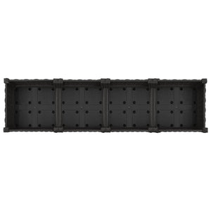 Κήπος Γλαστράκι με Ροδάκια Μαύρο 160 x 40 x 29 εκ PP - Pakobazaar