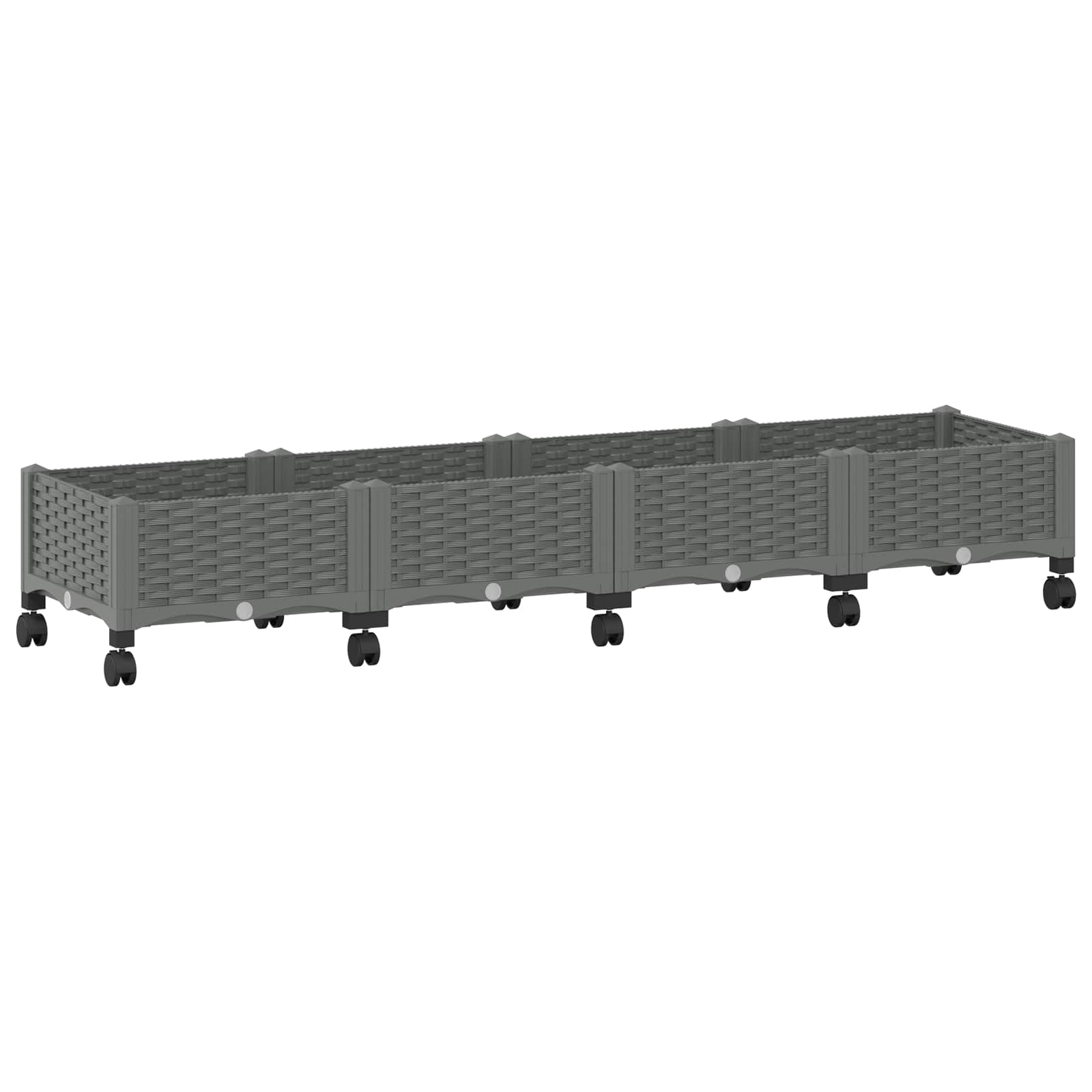 Κήπος Γλαστράκι με Ροδάκια Ανοιχτό γκρι 160 x 40 x 33 cm PP - Pakobazaar