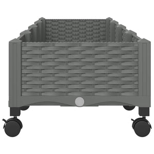Κήπος Γλαστράκι με Ροδάκια Ανοιχτό γκρι 160 x 40 x 33 cm PP - Pakobazaar
