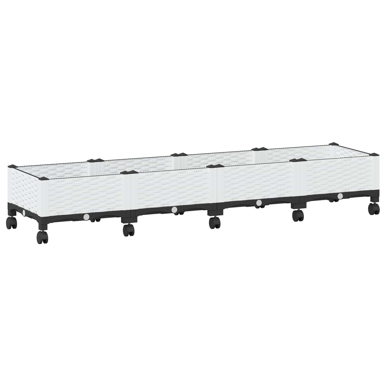 Κήπος Γλαστράκι με Ροδάκια Λευκό 160 x 40 x 33 cm PP - Pakobazaar