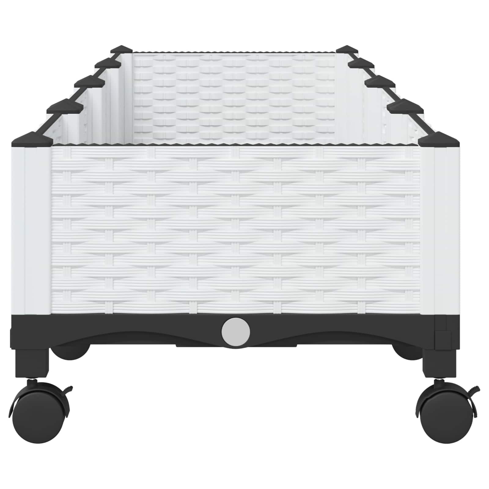 Κήπος Γλαστράκι με Ροδάκια Λευκό 160 x 40 x 33 cm PP - Pakobazaar