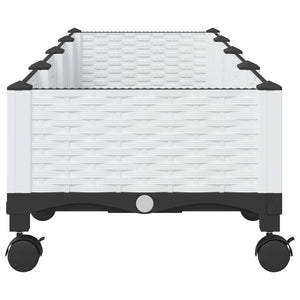 Κήπος Γλαστράκι με Ροδάκια Λευκό 160 x 40 x 33 cm PP - Pakobazaar
