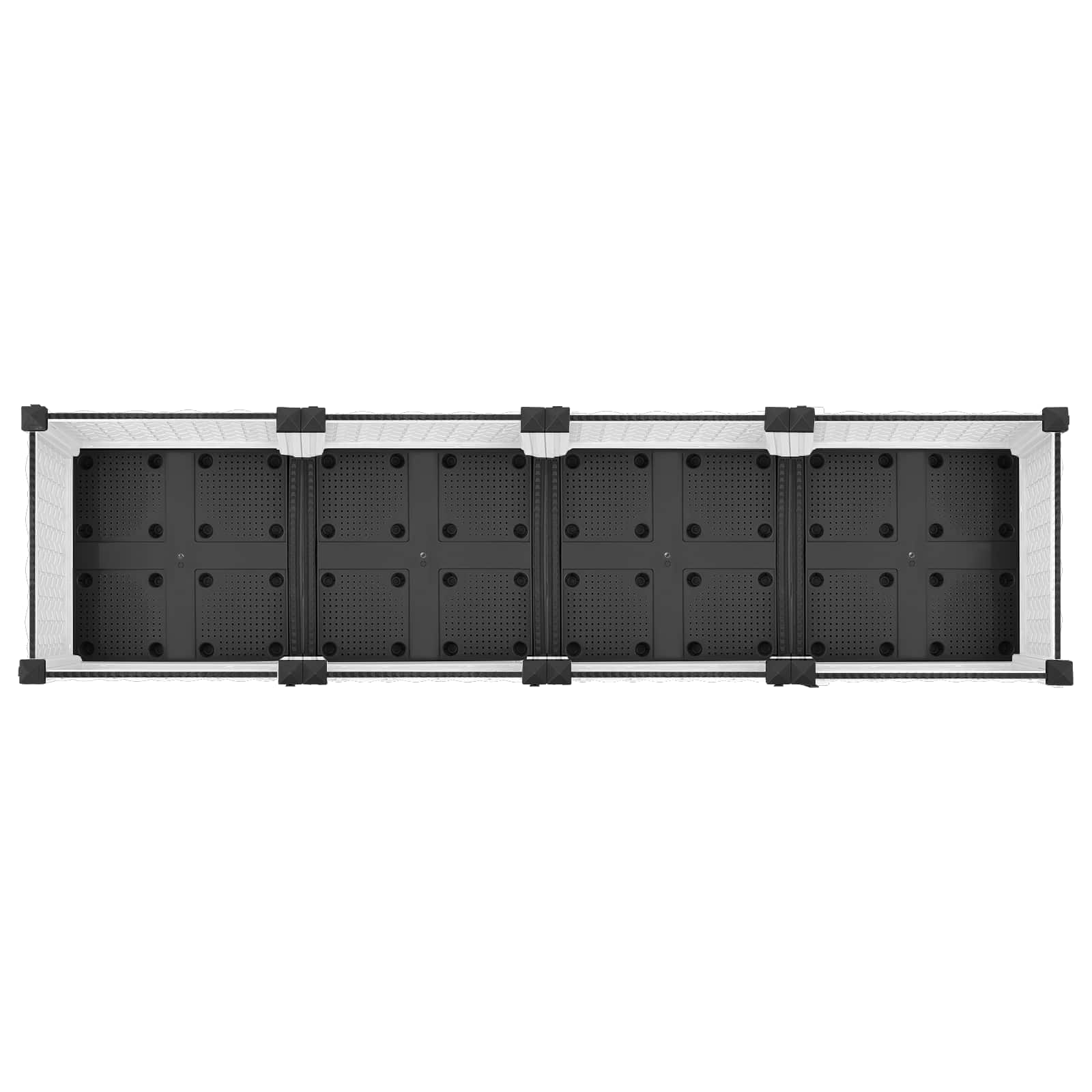 Κήπος Γλαστράκι με Ροδάκια Λευκό 160 x 40 x 33 cm PP - Pakobazaar