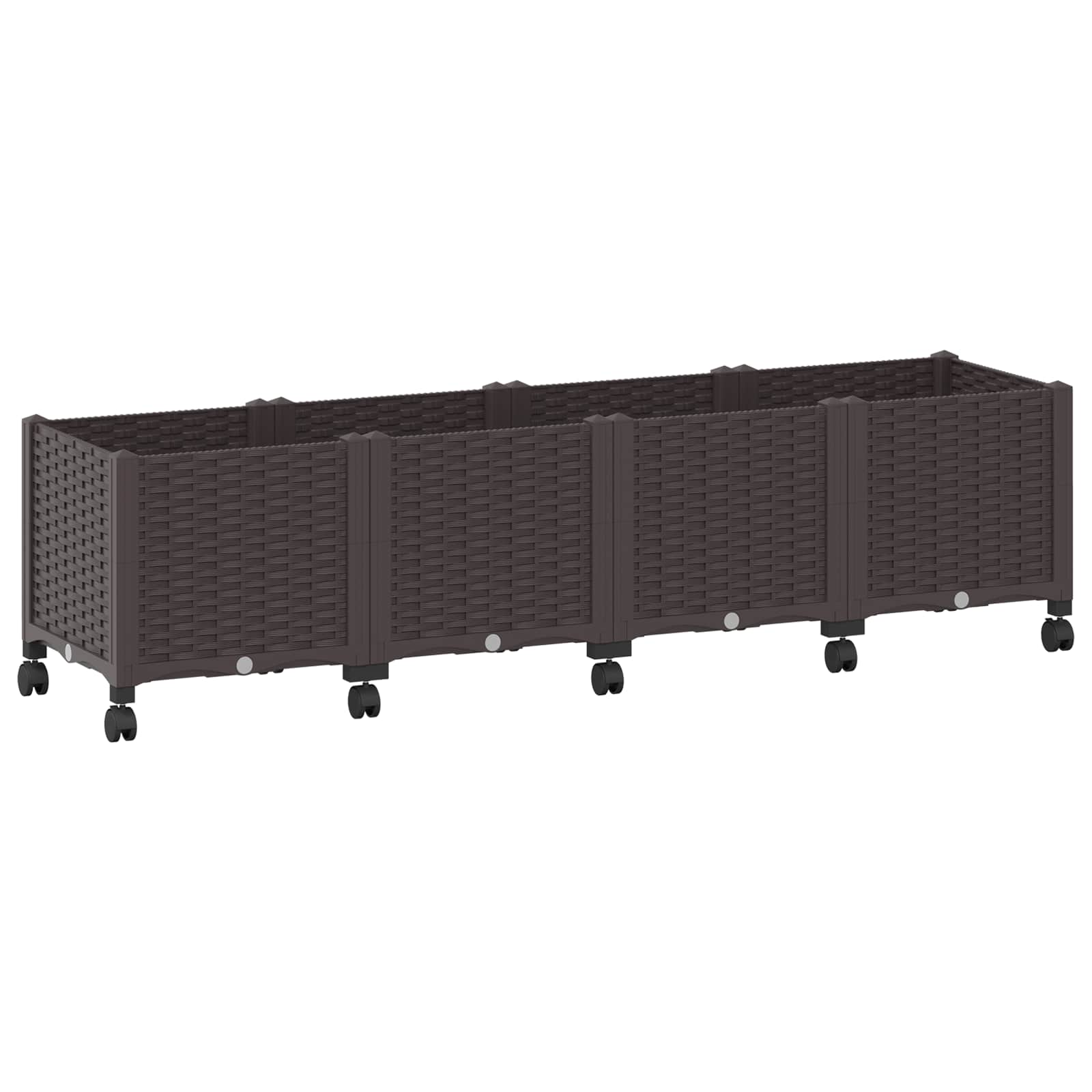 Κήπος Γλαστράκι με Ροδάκια Καφέ 160 x 40 x 44 εκ PP - Pakobazaar