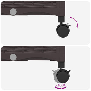Κήπος Γλαστράκι με Ροδάκια Καφέ 160 x 40 x 44 εκ PP - Pakobazaar