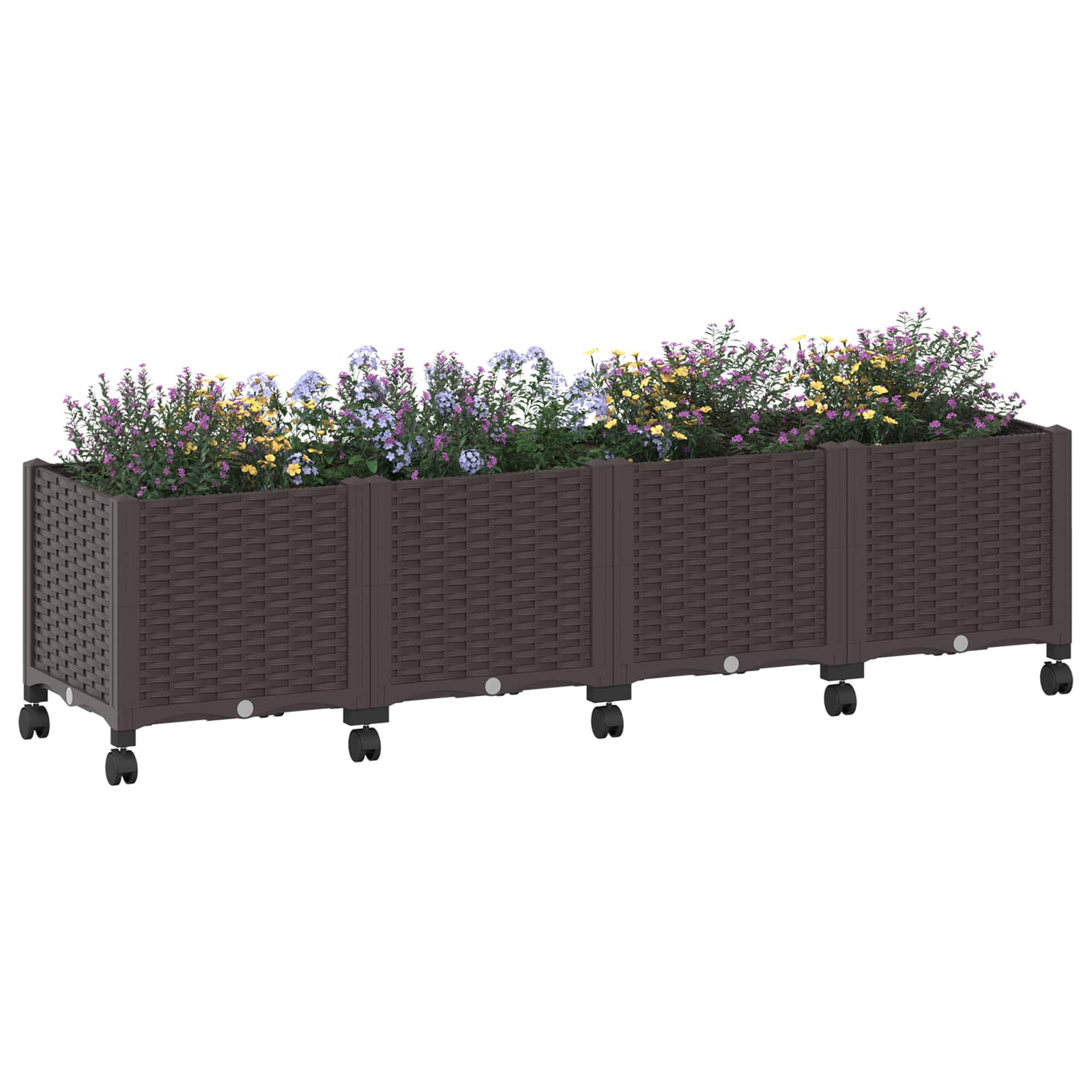 Κήπος Γλαστράκι με Ροδάκια Καφέ 160 x 40 x 44 εκ PP - Pakobazaar