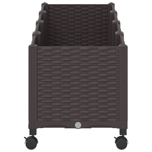 Κήπος Γλαστράκι με Ροδάκια Καφέ 160 x 40 x 44 εκ PP - Pakobazaar