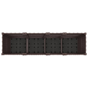 Κήπος Γλαστράκι με Ροδάκια Καφέ 160 x 40 x 44 εκ PP - Pakobazaar