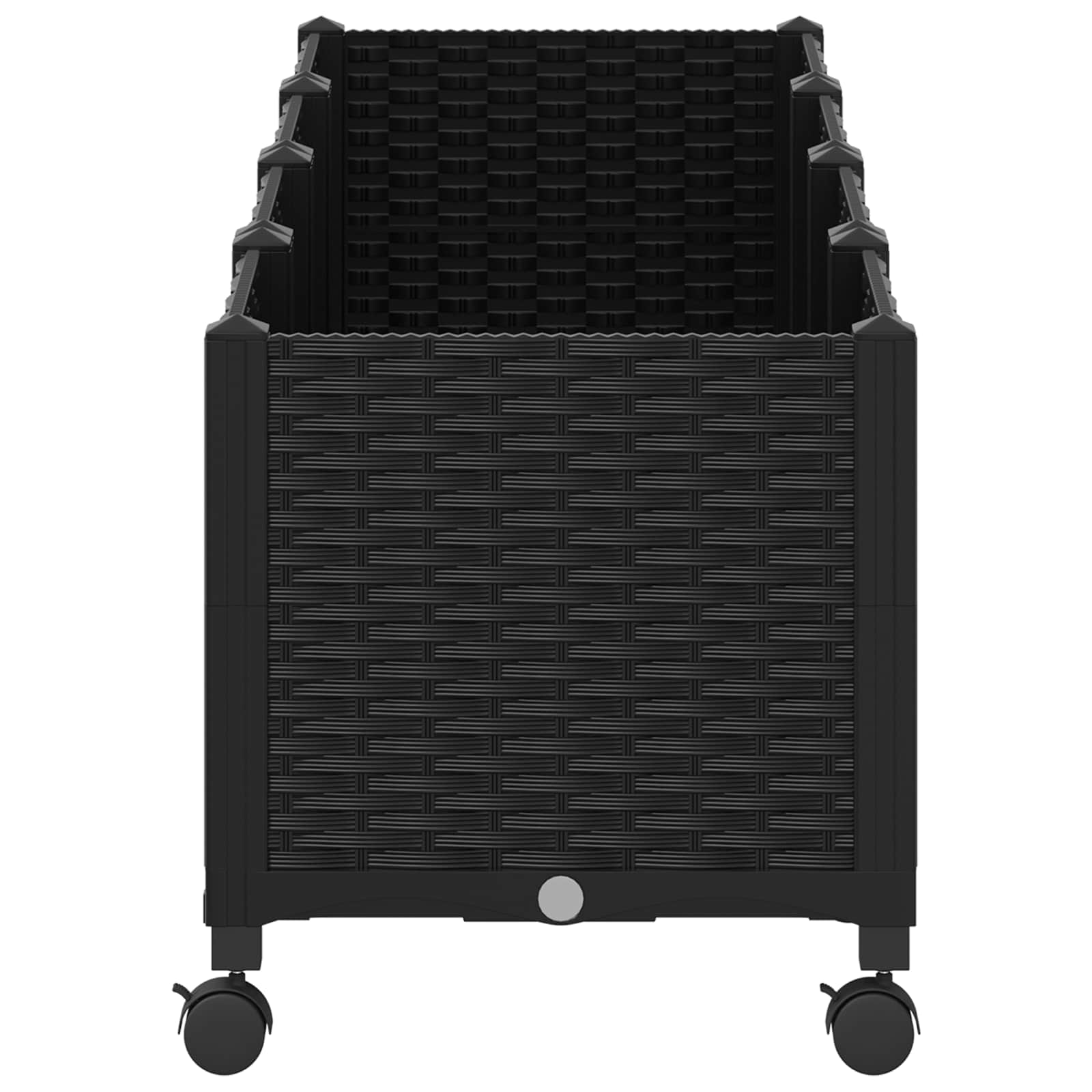 Κήπος Γλαστράκι με Ροδάκια Μαύρο 160 x 40 x 44 εκ PP - Pakobazaar
