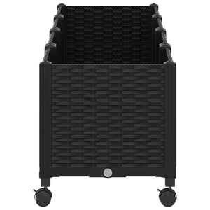 Κήπος Γλαστράκι με Ροδάκια Μαύρο 160 x 40 x 44 εκ PP - Pakobazaar