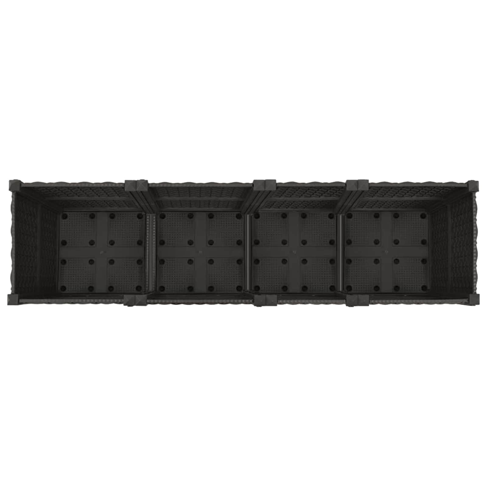 Κήπος Γλαστράκι με Ροδάκια Μαύρο 160 x 40 x 44 εκ PP - Pakobazaar