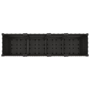Κήπος Γλαστράκι με Ροδάκια Μαύρο 160 x 40 x 44 εκ PP - Pakobazaar