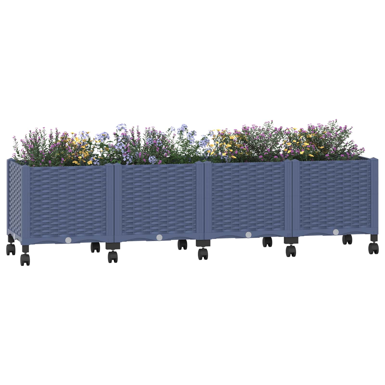 Κήπος Γλαστράκι με Ροδάκια Μπλε Γκρι 160 x 40 x 48 cm PP - Pakobazaar
