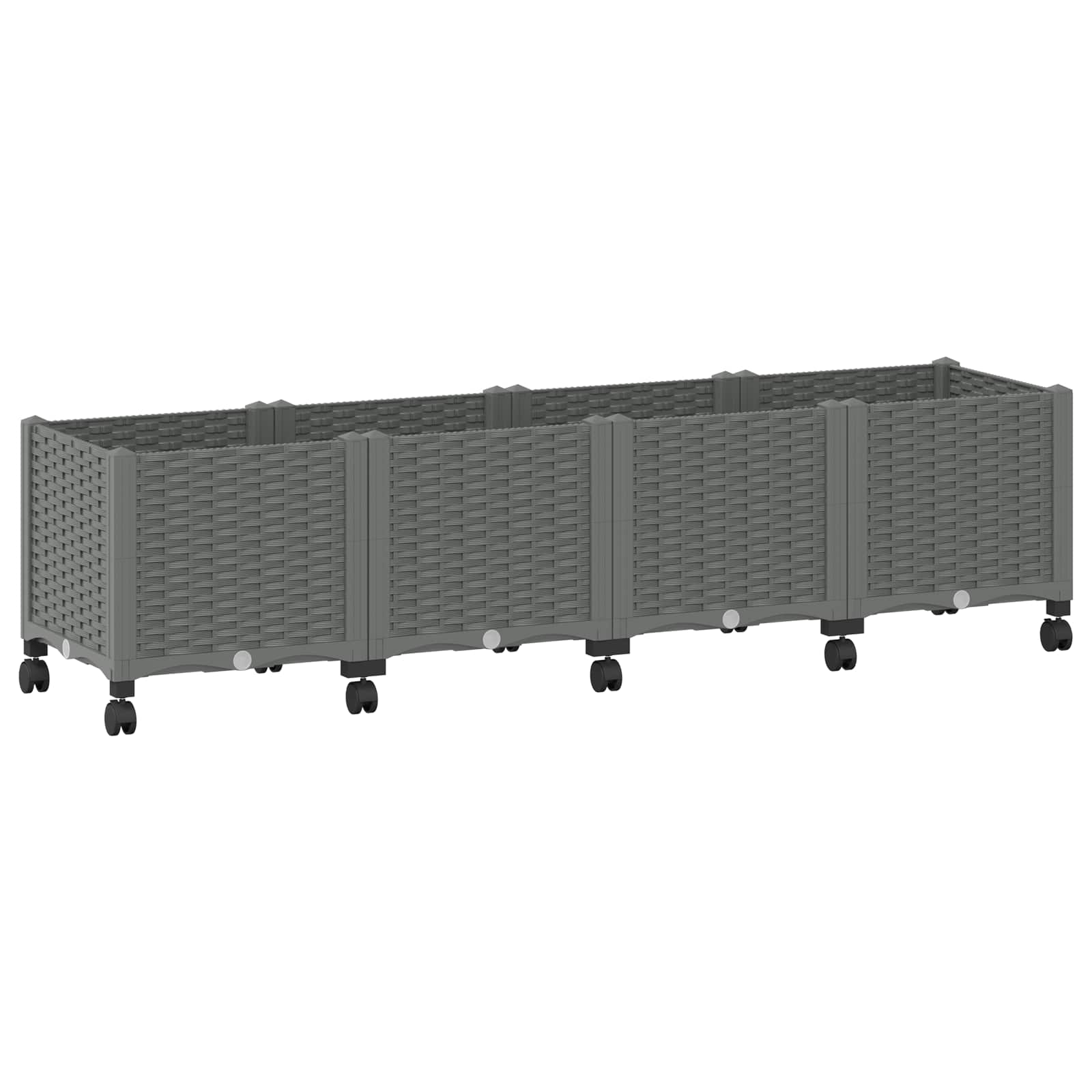 Κήπος Γλαστράκι με Ροδάκια Ανοιχτό γκρι 160 x 40 x 48 cm PP - Pakobazaar