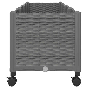 Κήπος Γλαστράκι με Ροδάκια Ανοιχτό γκρι 160 x 40 x 48 cm PP - Pakobazaar
