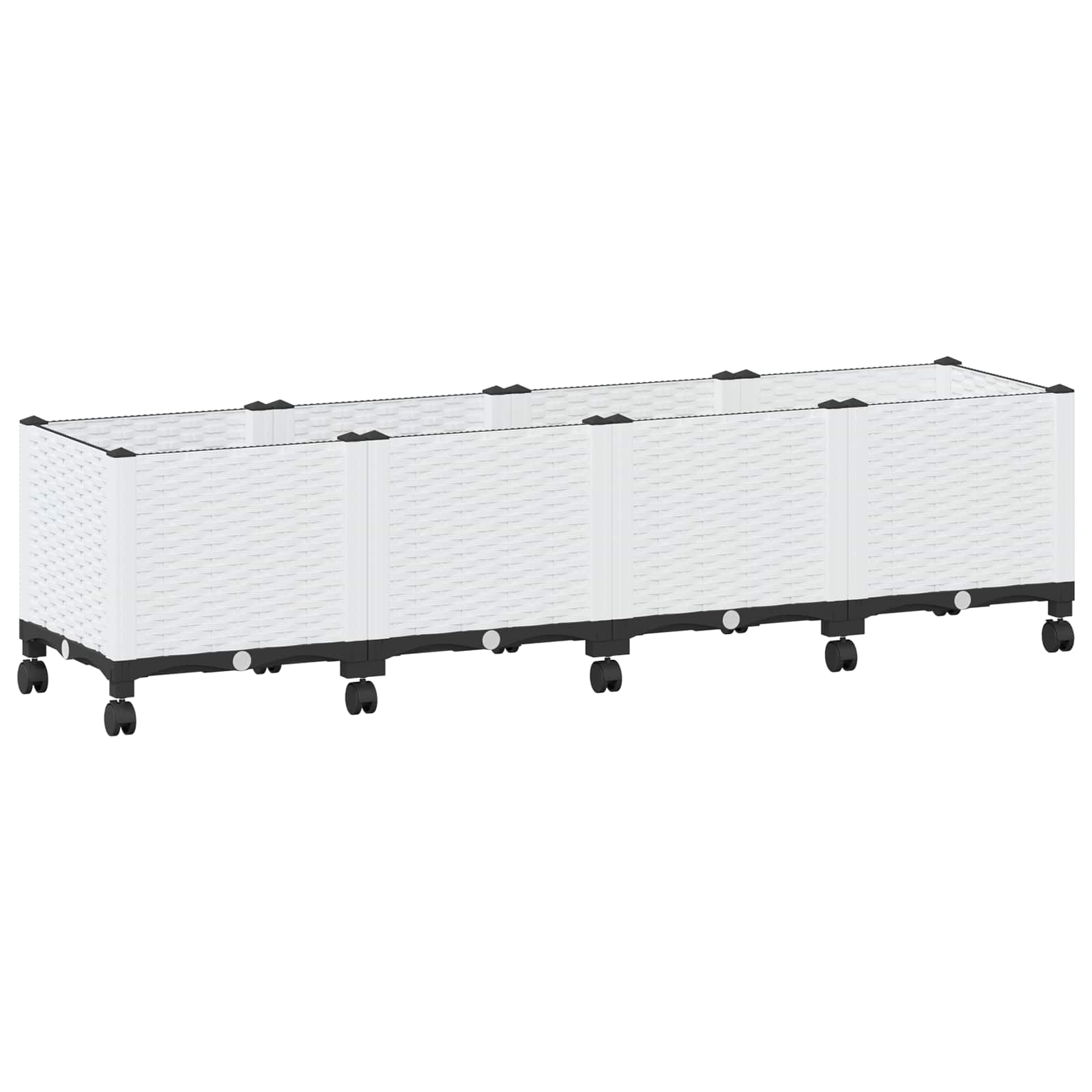 Κήπος Γλαστράκι με Ροδάκια Λευκό 160 x 40 x 48 cm PP - Pakobazaar