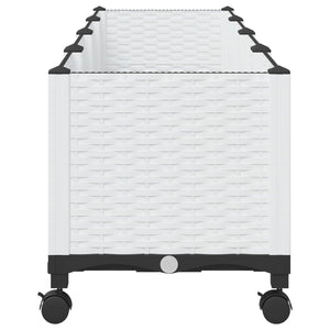 Κήπος Γλαστράκι με Ροδάκια Λευκό 160 x 40 x 48 cm PP - Pakobazaar