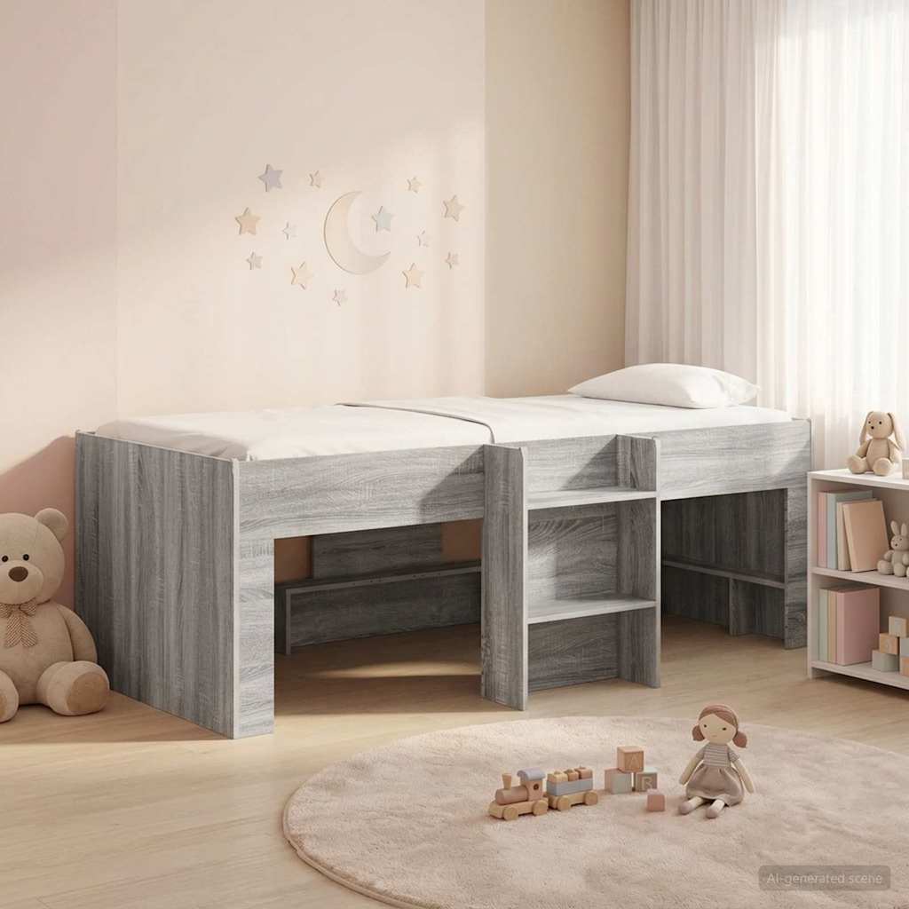 Κρεβάτι Υψηλού Στυλ για Παιδιά 2 pcs Γκρι Sonoma 90 x 200 cm - Pakobazaar