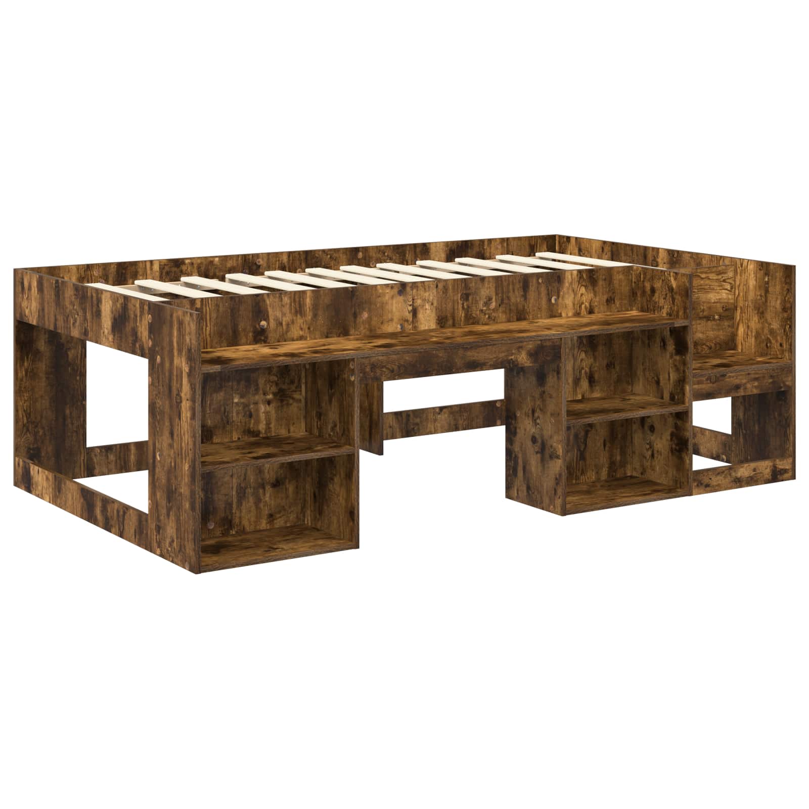 Κρεβάτι για παιδιά με αποθηκευτικό χώρο Καπνισμένο Ξύλο Δρυός - Pakobazaar