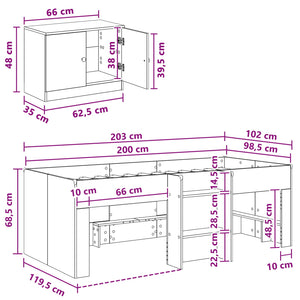 Σκελετός κρεβατιού loft με ντουλάπι με αποθήκευση 3 pcs Λευκό - Pakobazaar