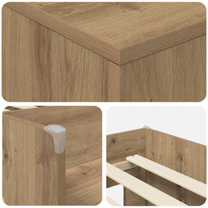 Κρεβάτι σοφίτας με ντουλάπι με αποθήκευση 3 pcs Artisan Δρυς - Pakobazaar