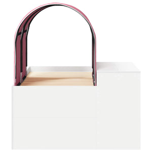 Κρεβάτι με Σήραγγα 4 pcs Καρυδί και Ροζ Επεξεργασμένο Ξύλο - Pakobazaar