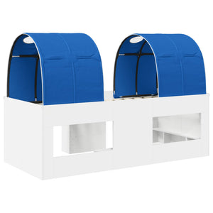 Κρεβάτι με Σήραγγα 4 pcs Λευκό και Μπλε Επεξεργασμένο Ξύλο - Pakobazaar
