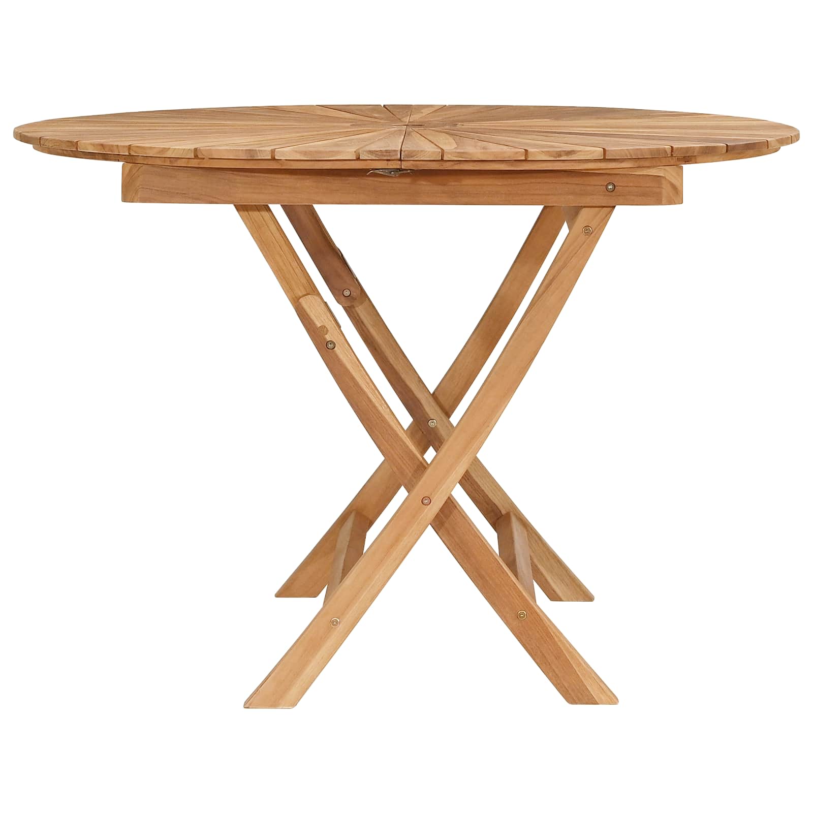 Αναδιπλούμενο Τραπέζι Κήπου Φυσικό Ø 110 x 75 cm - Pakobazaar